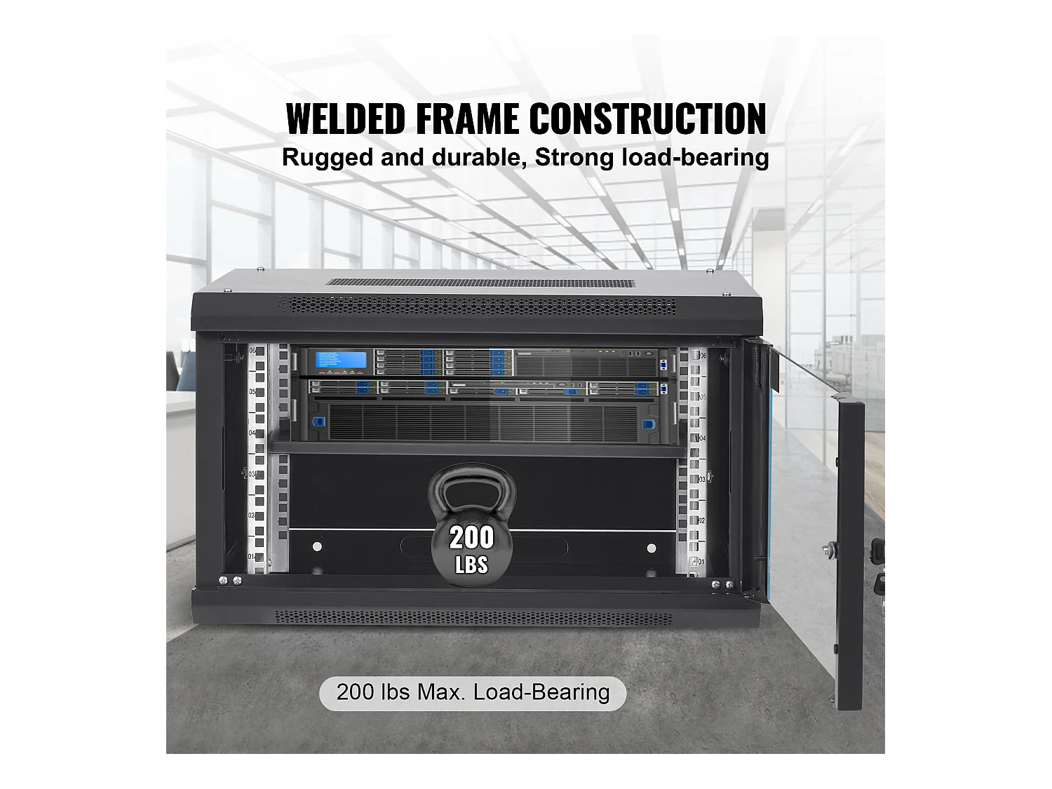 Boîtier Mural pour Serveur Réseau SucceBuy 6U, 39cm de Profondeur, Serrure de Porte, pour Réseau