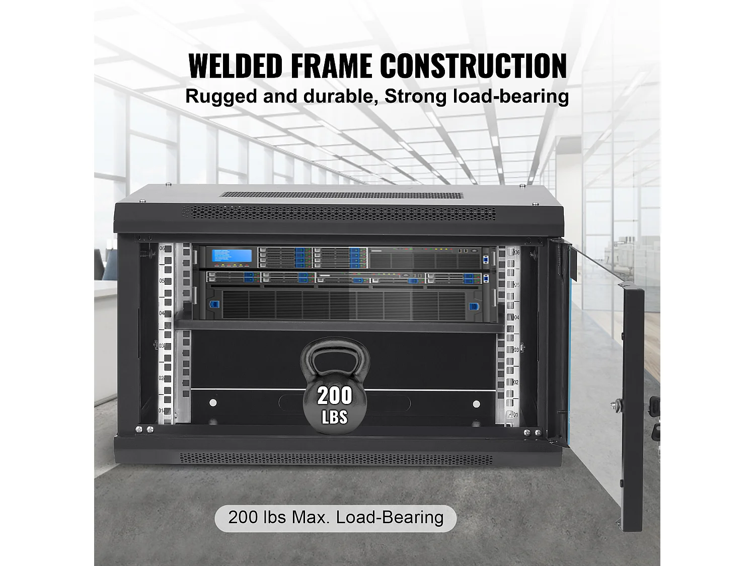 Boîtier Mural pour Serveur Réseau SucceBuy 6U, 39cm de Profondeur, Serrure de Porte, pour Réseau