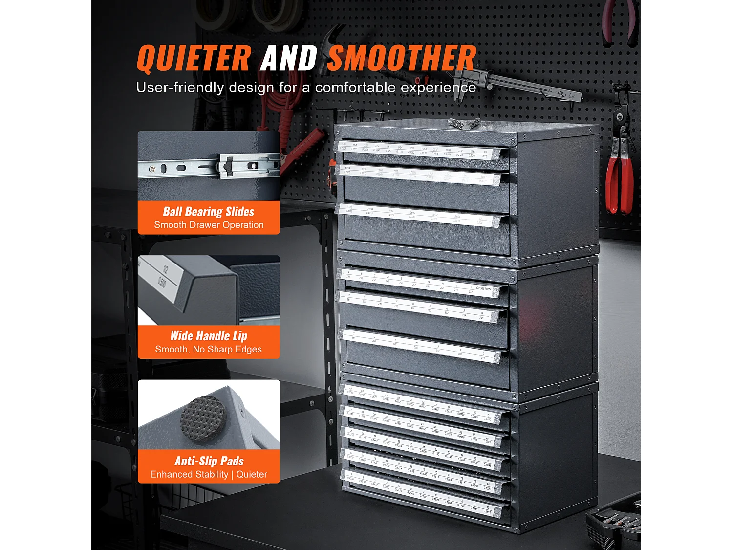 Distributore di Punte SucceBuy a Tre Cassetti, Impilabile, per Alesatori da 1 mm a 13 mm