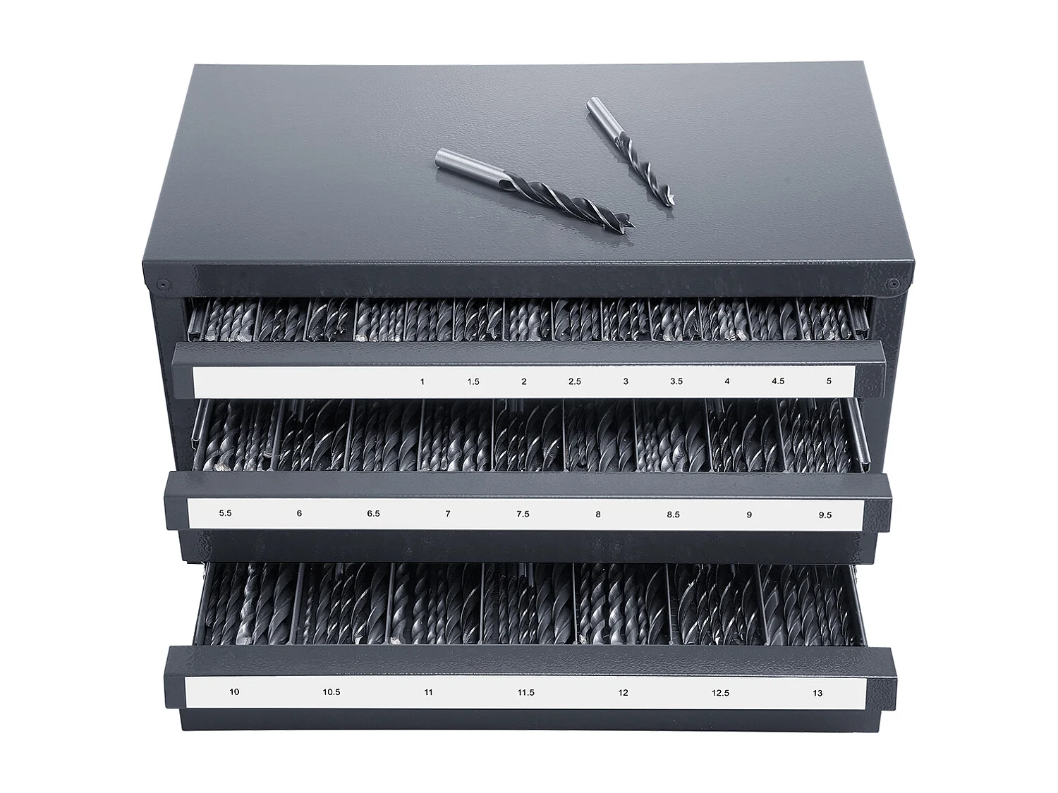 Distributeur de Forets SucceBuy à Trois Tiroirs, Empilable, pour des Alésoirs de 1 mm à 13 mm