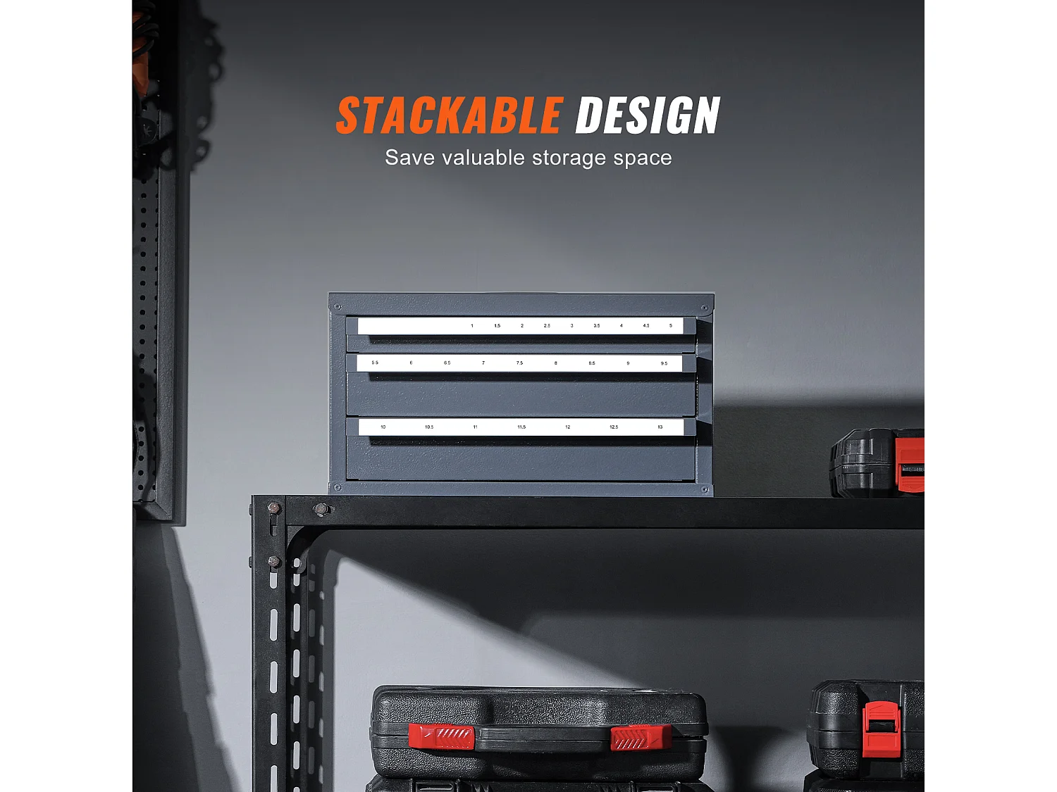 Distributeur de Forets SucceBuy à Trois Tiroirs, Empilable, pour des Alésoirs de 1 mm à 13 mm