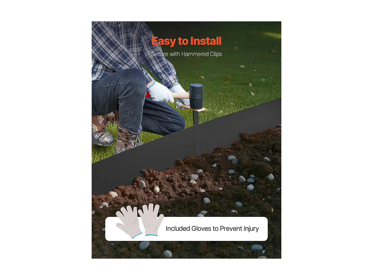 Bordures à Planter SucceBuy Bordure de Jardin en Acier Durable et Résistante à la Rouille 4PCS 1016 x 203 mm