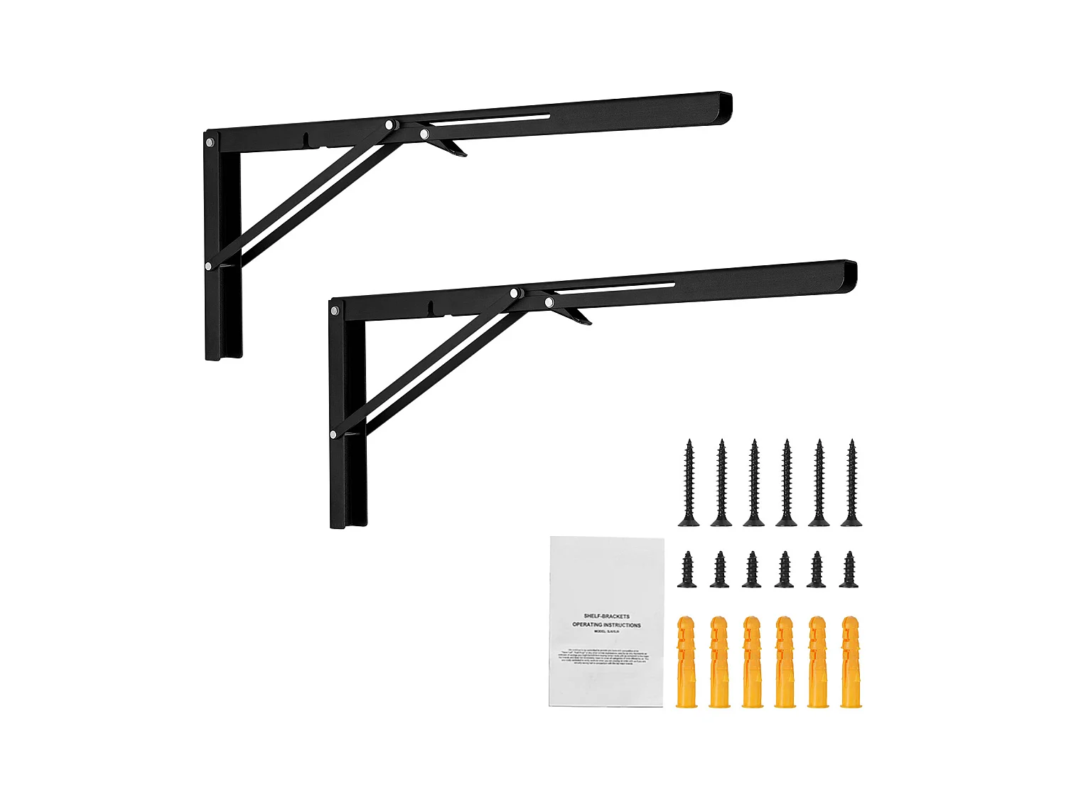 Support d'Étagère SucceBuy, Pliable, 61 cm L, 2 Pièces, Flottant Robuste, pour les Salons, Bureaux, Cuisines, Salles de Bains et Bureaux