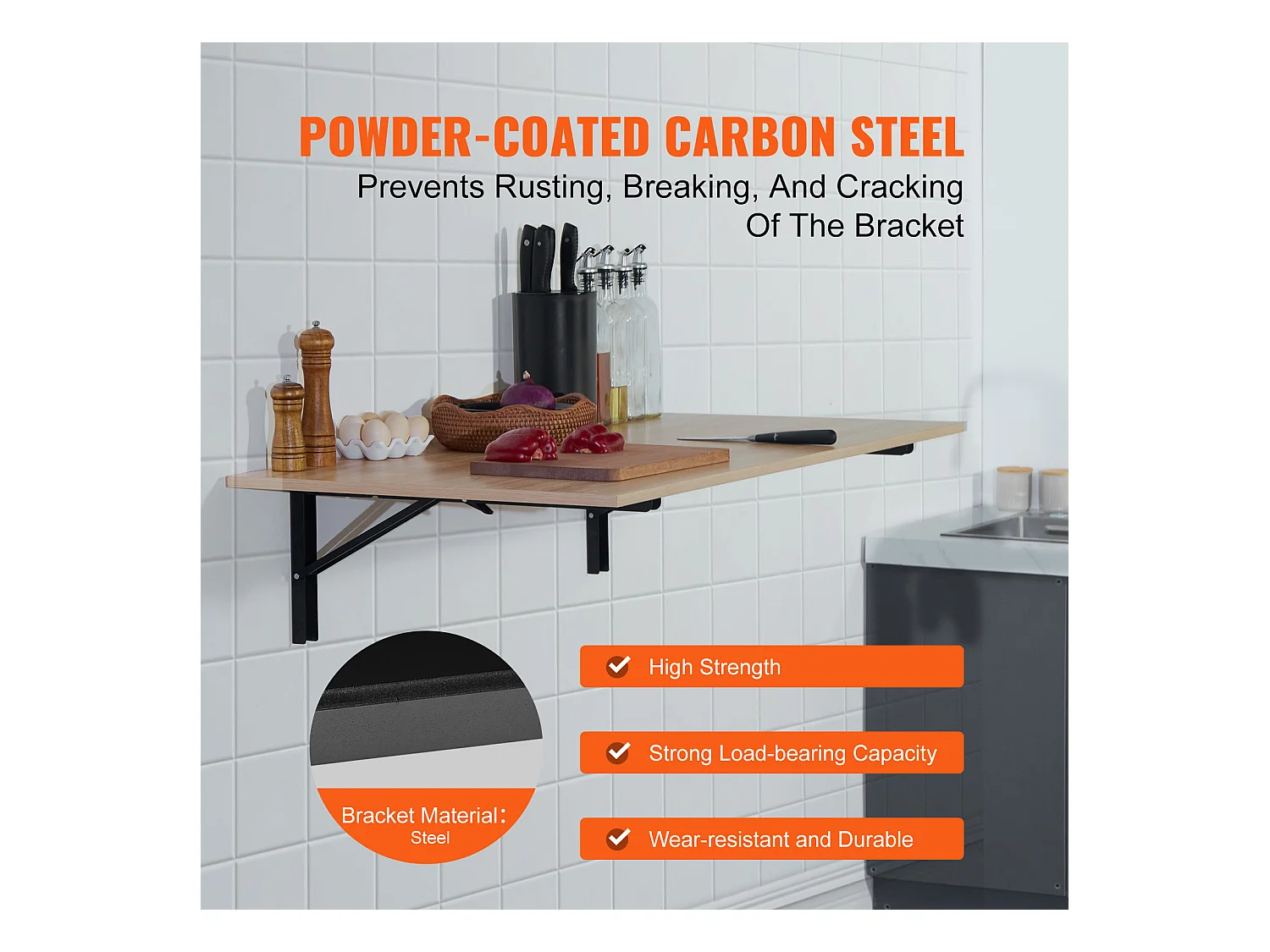 Support d'Étagère SucceBuy, Pliable, 61 cm L, 2 Pièces, Flottant Robuste, pour les Salons, Bureaux, Cuisines, Salles de Bains et Bureaux