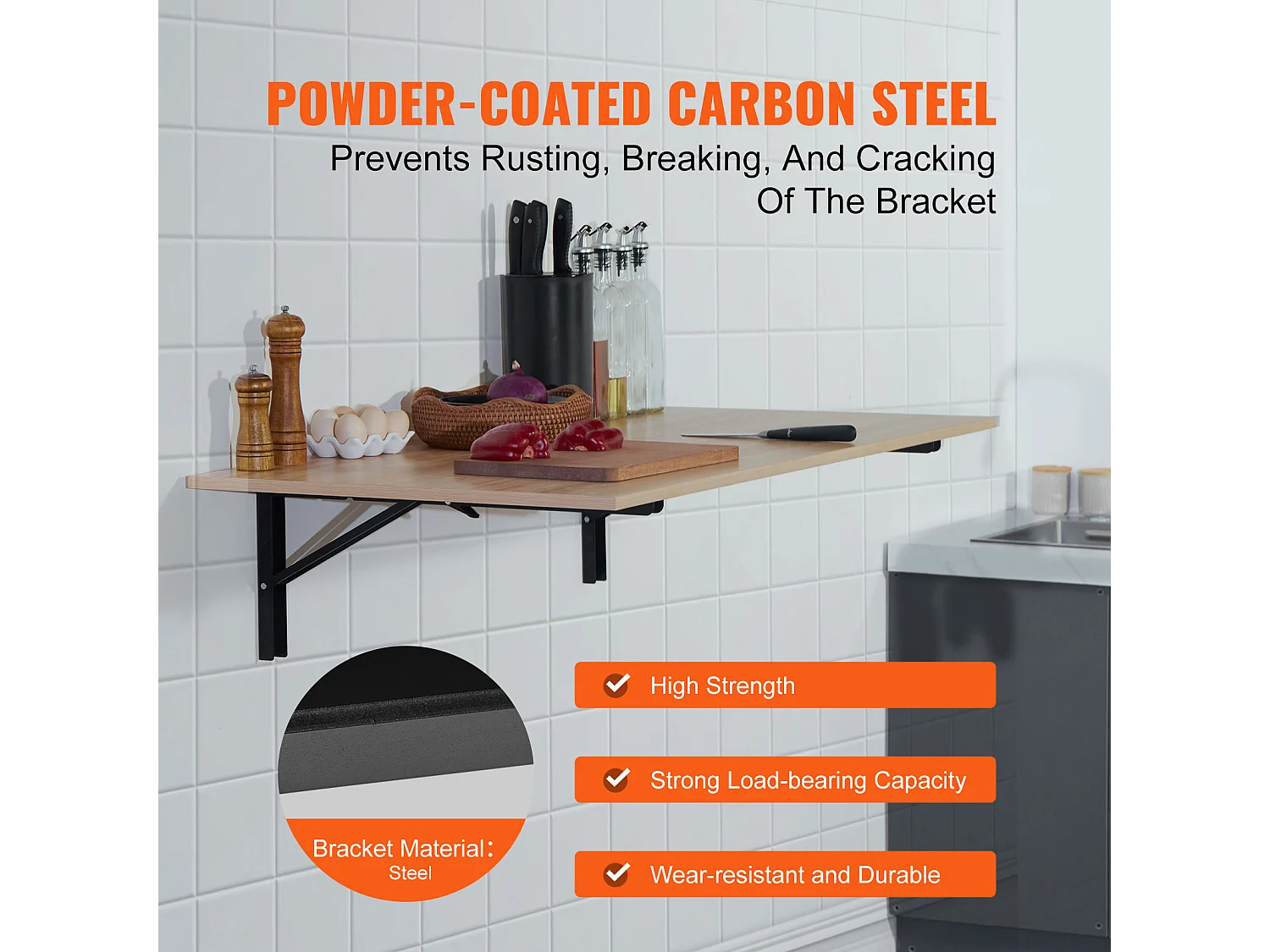 Support d'Étagère SucceBuy, Pliable, 61 cm L, 2 Pièces, Flottant Robuste, pour les Salons, Bureaux, Cuisines, Salles de Bains et Bureaux