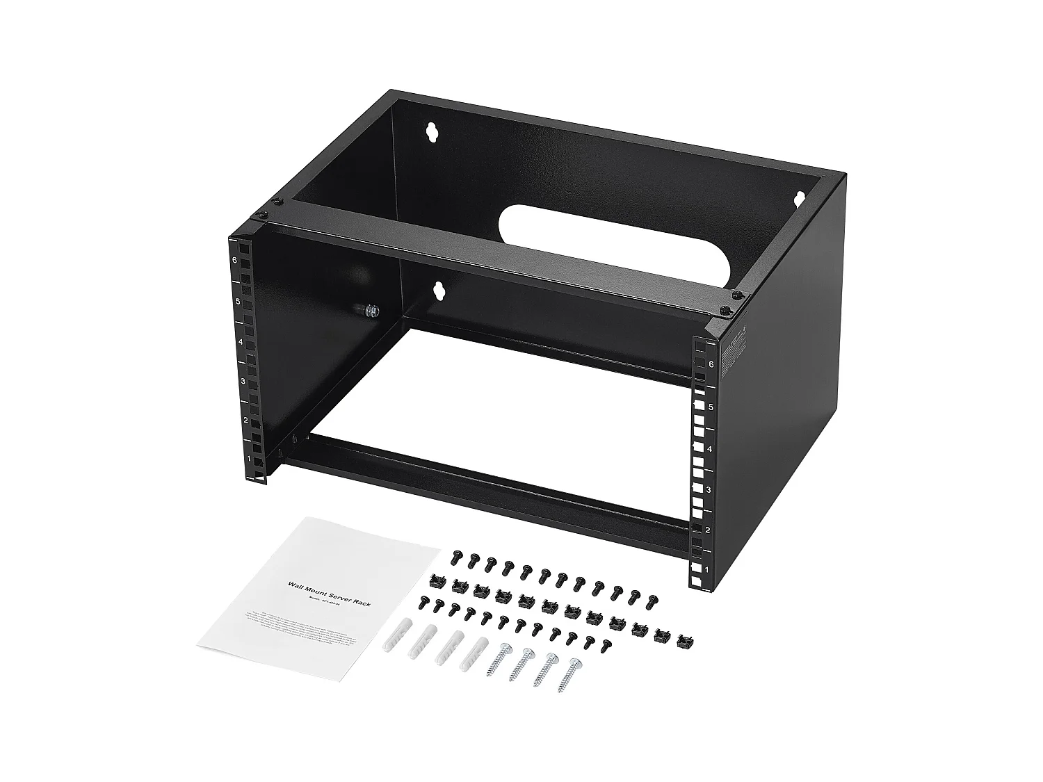 Wand-Netzwerk-Rack SucceBuy 6U, Tiefe 35.56cm, Kapazität 22,68 kg, für Server, Computerausrüstung, Netzwerk-Switches, Schwarz