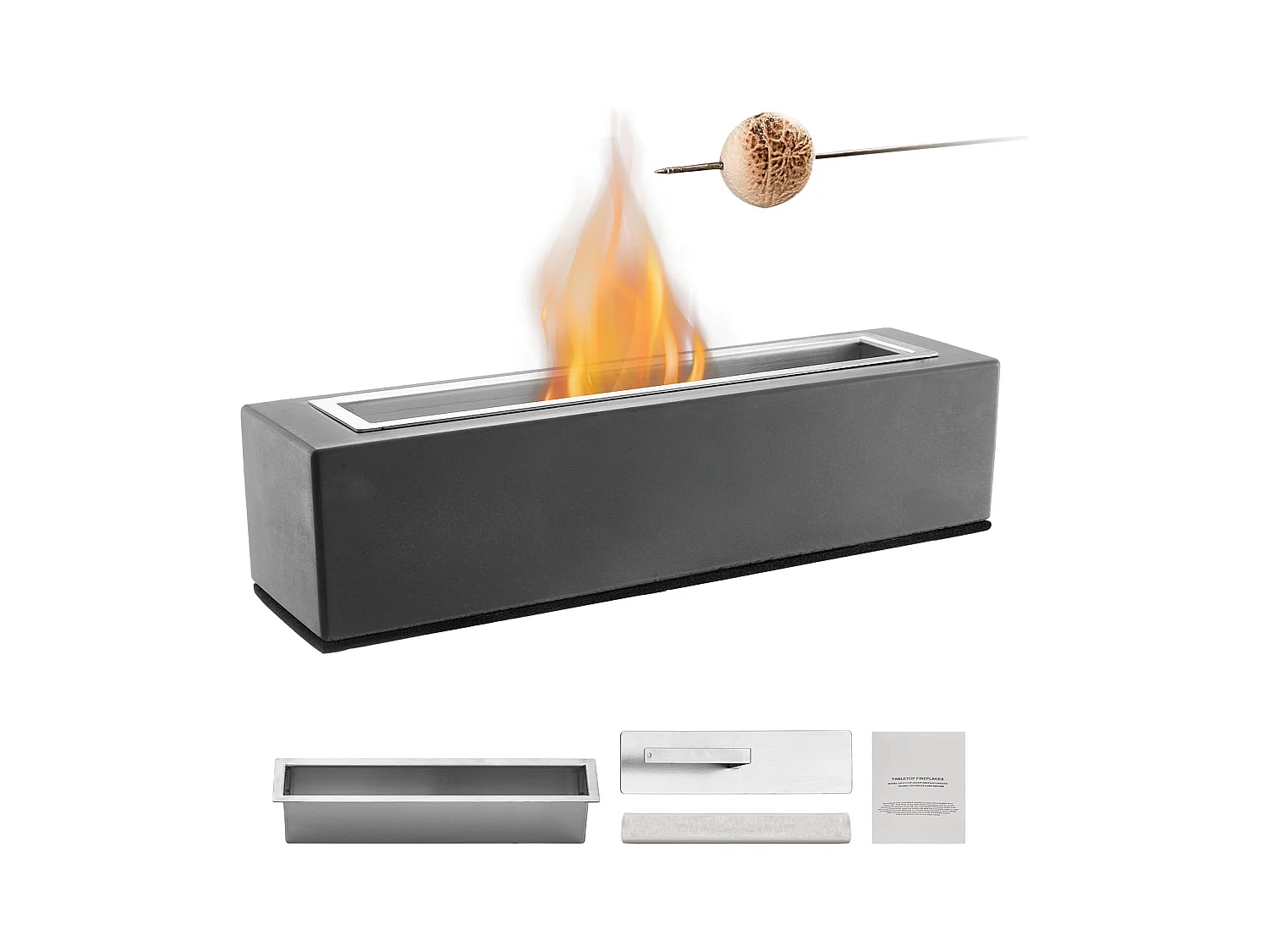 Braséro de Jardin, SucceBuy Foyer de Table en Béton 38 cm - Usage Intérieur/Extérieur pour Patio