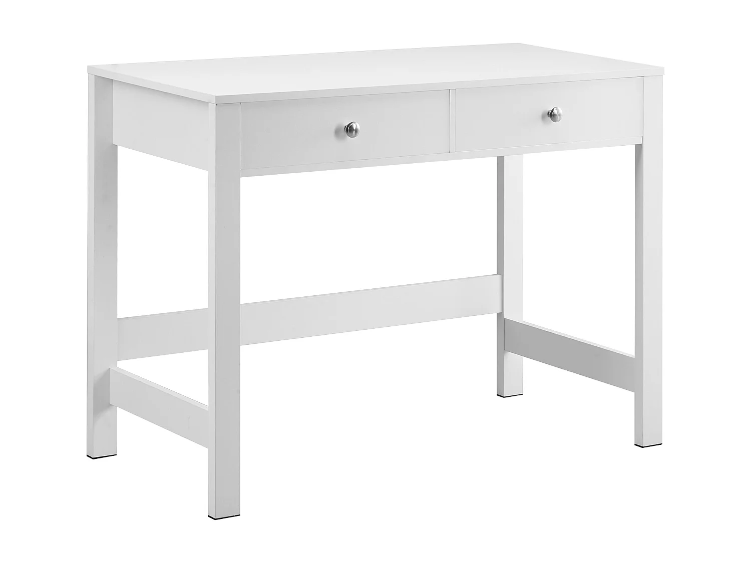 Tavolo da Ufficio Piccolo SucceBuy Scrivania Compatta con Cassetti per Cameretta, Tavolo da Studio Minimalista, Bianca