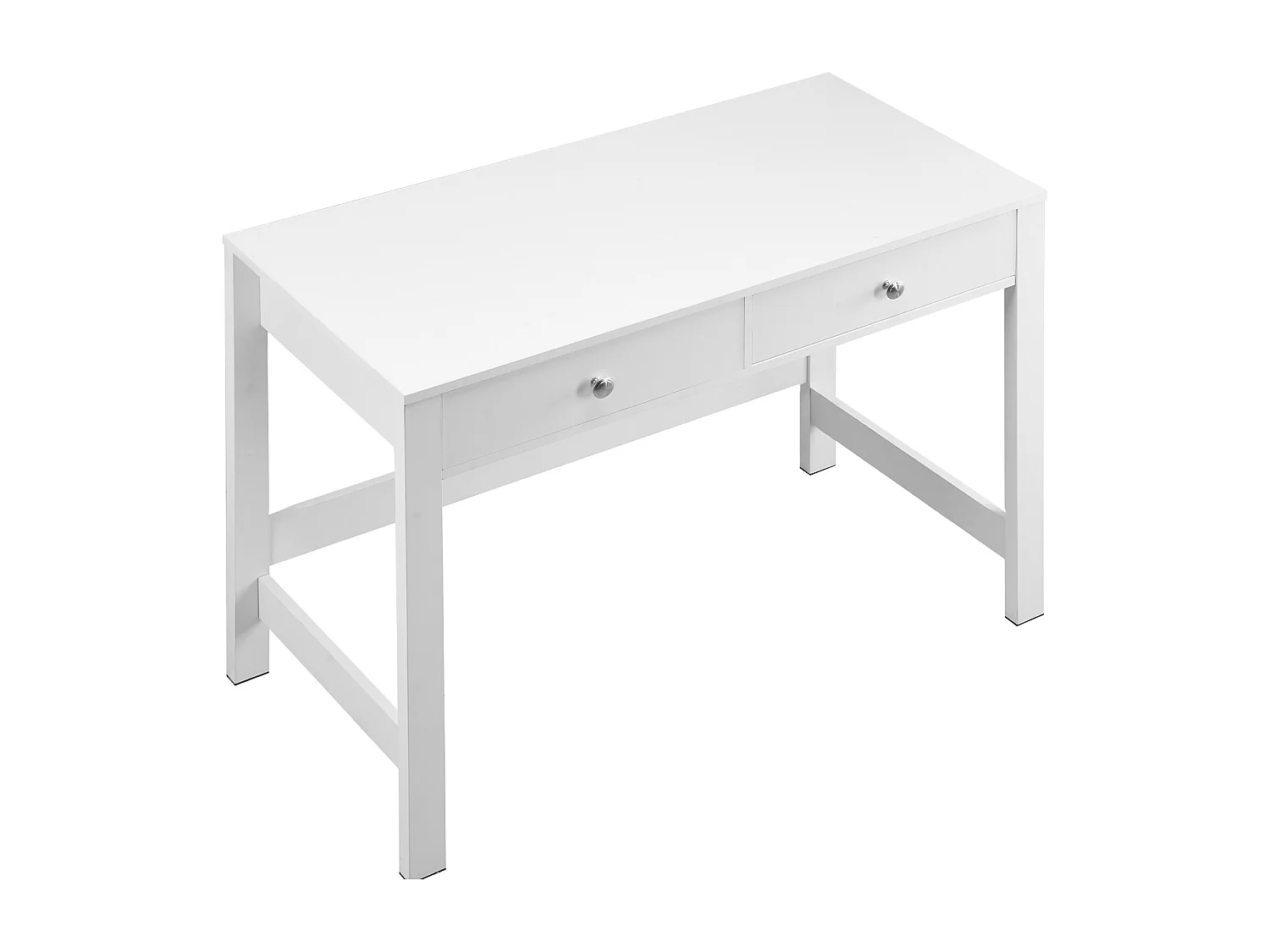 Tavolo da Ufficio Piccolo SucceBuy Scrivania Compatta con Cassetti per Cameretta, Tavolo da Studio Minimalista, Bianca