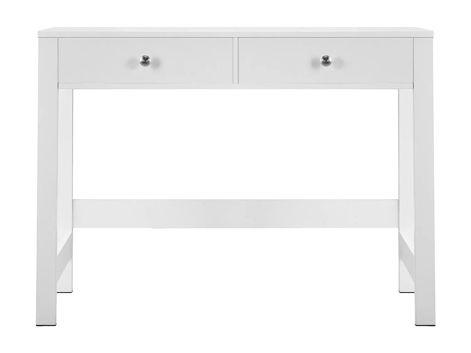 Tavolo da Ufficio Piccolo SucceBuy Scrivania Compatta con Cassetti per Cameretta, Tavolo da Studio Minimalista, Bianca