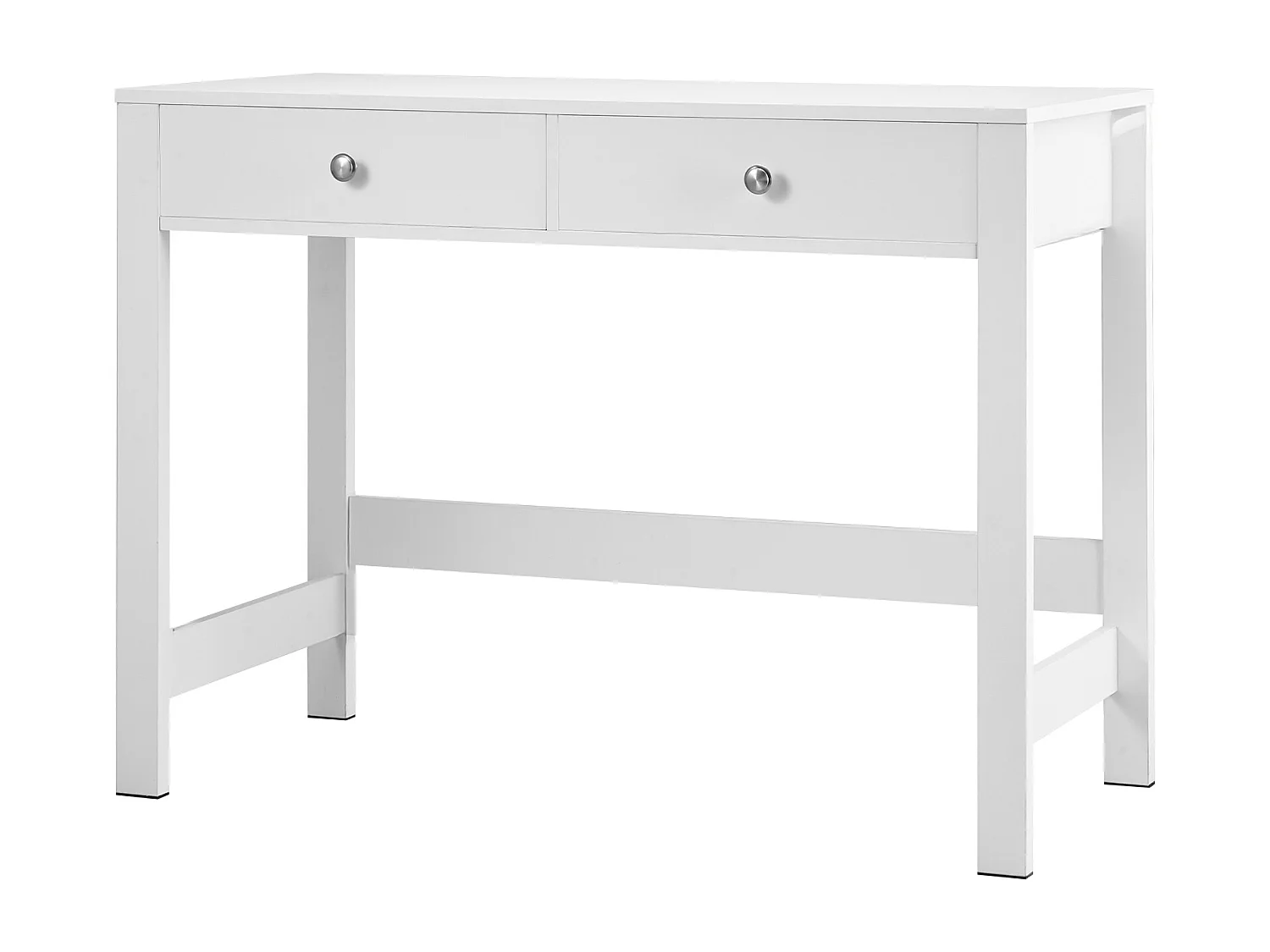 Tavolo da Ufficio Piccolo SucceBuy Scrivania Compatta con Cassetti per Cameretta, Tavolo da Studio Minimalista, Bianca