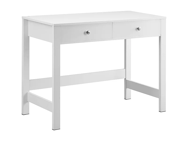 Tavolo da Ufficio Piccolo SucceBuy Scrivania Compatta con Cassetti per Cameretta, Tavolo da Studio Minimalista, Bianca