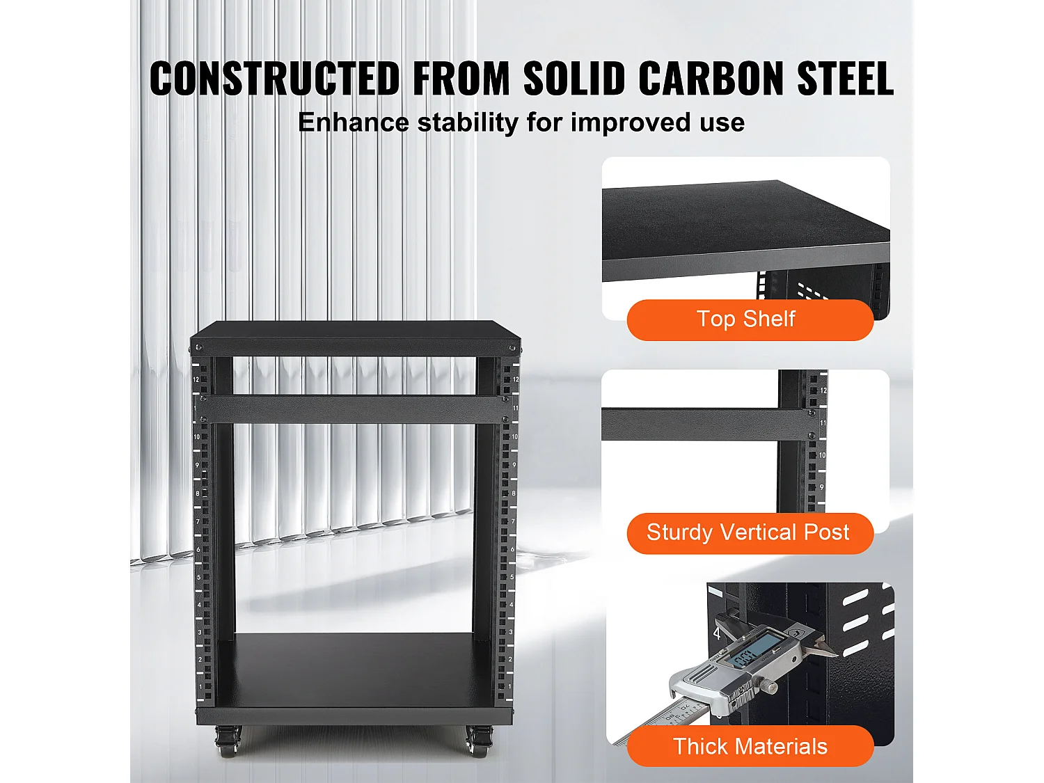 Szafa Serwerowa SucceBuy 12U Stojak AV 227kg Nośność Sieć Stereo Studio Nagrań Szafa