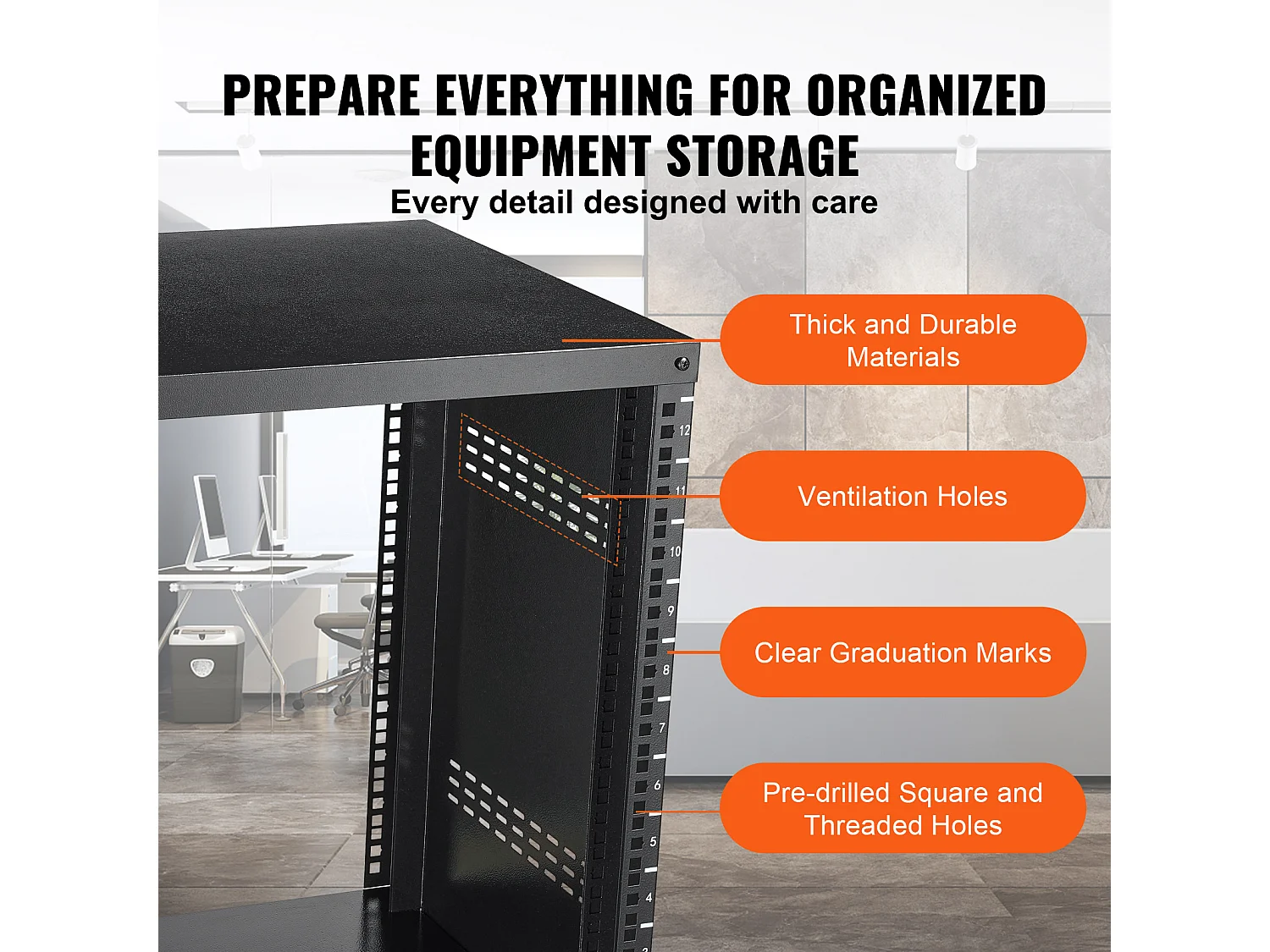 Szafa Serwerowa SucceBuy 12U Stojak AV 227kg Nośność Sieć Stereo Studio Nagrań Szafa