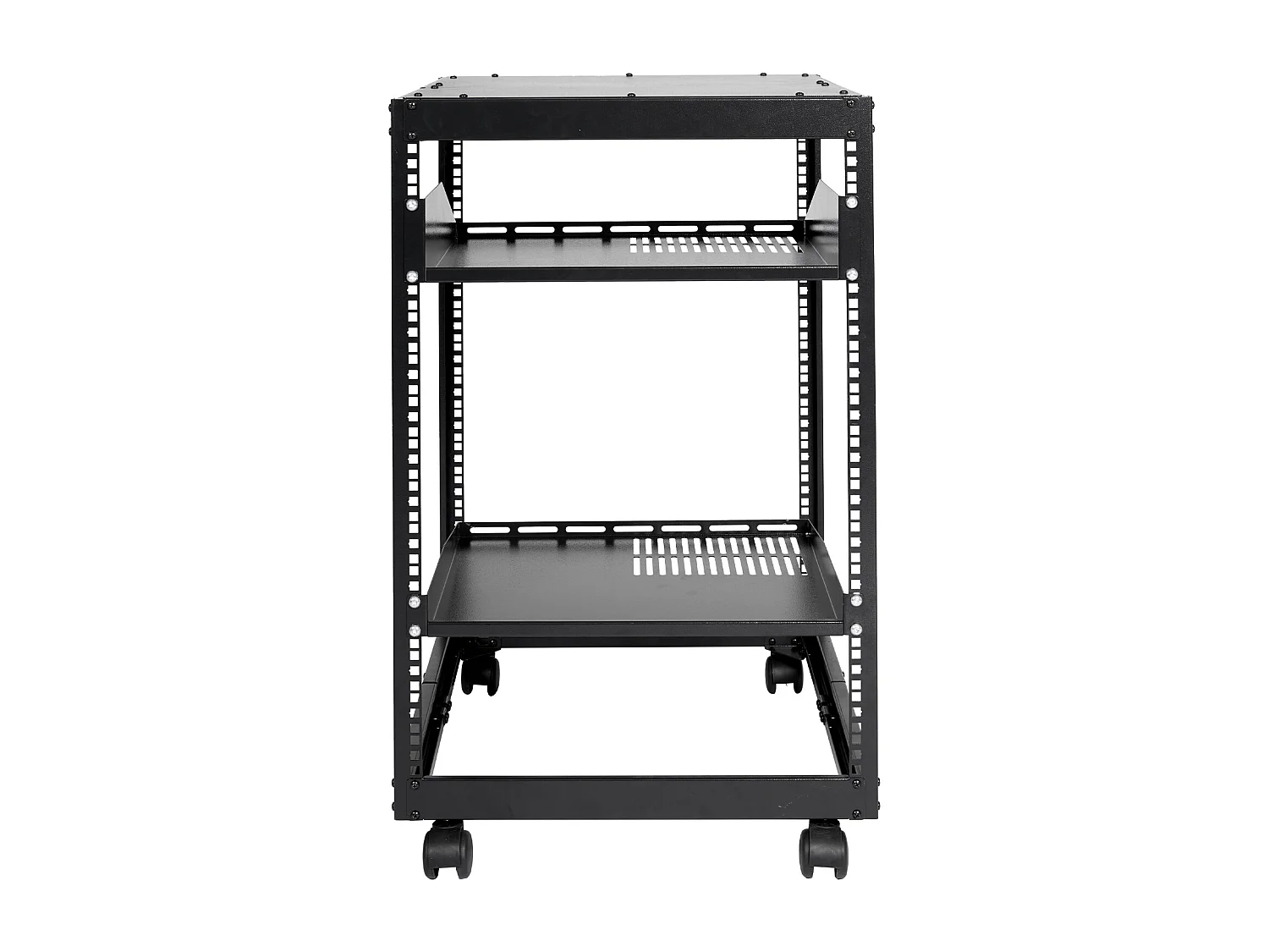 Rack de Serveur SucceBuy 15U 4 - Rack Serveur à Montants, 58cm - 102cm Réglable, Boîtier Réseau