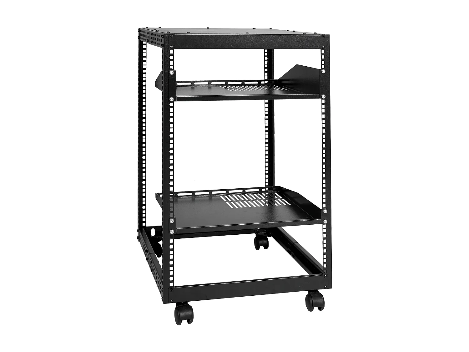 Rack de Serveur SucceBuy 15U 4 - Rack Serveur à Montants, 58cm - 102cm Réglable, Boîtier Réseau