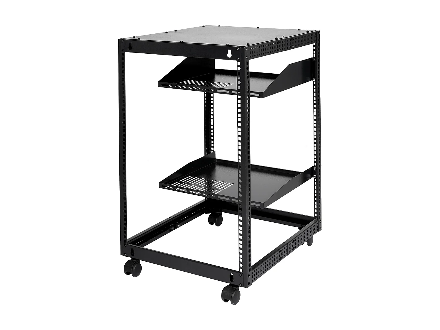 Rack de Serveur SucceBuy 15U 4 - Rack Serveur à Montants, 58cm - 102cm Réglable, Boîtier Réseau