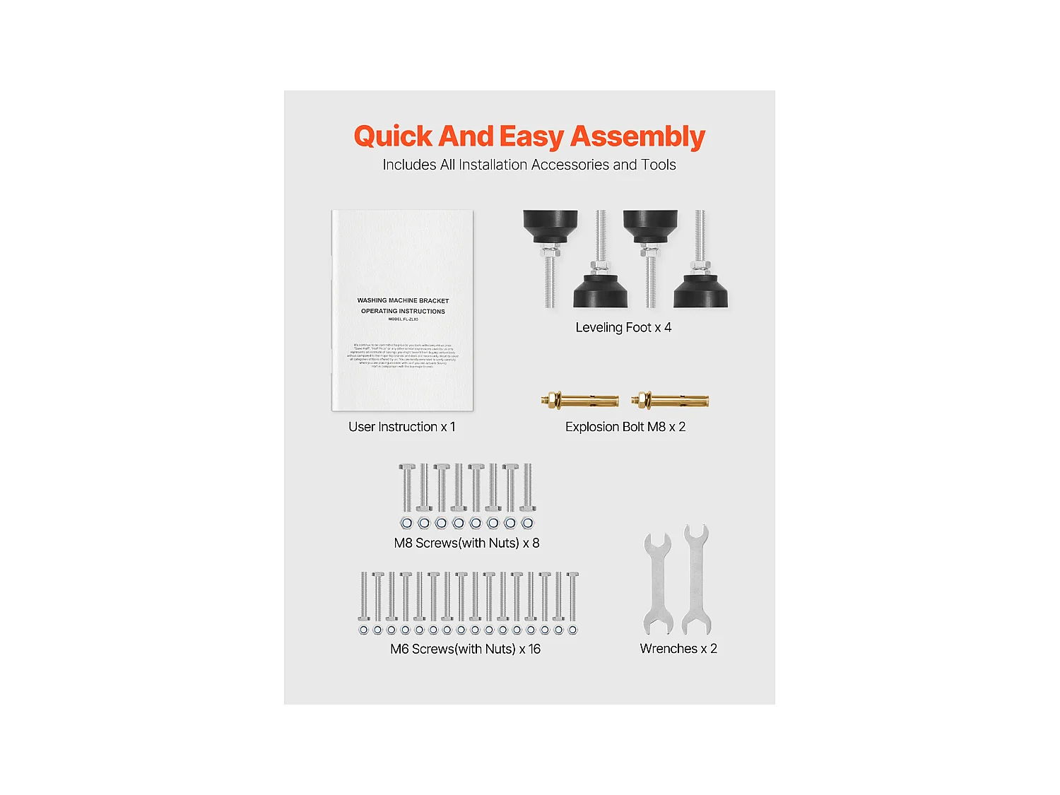 Socle Machine à Laver SucceBuy Support de Machine à Laver 123 x 63,5 cm, 268 kg Double Plateau