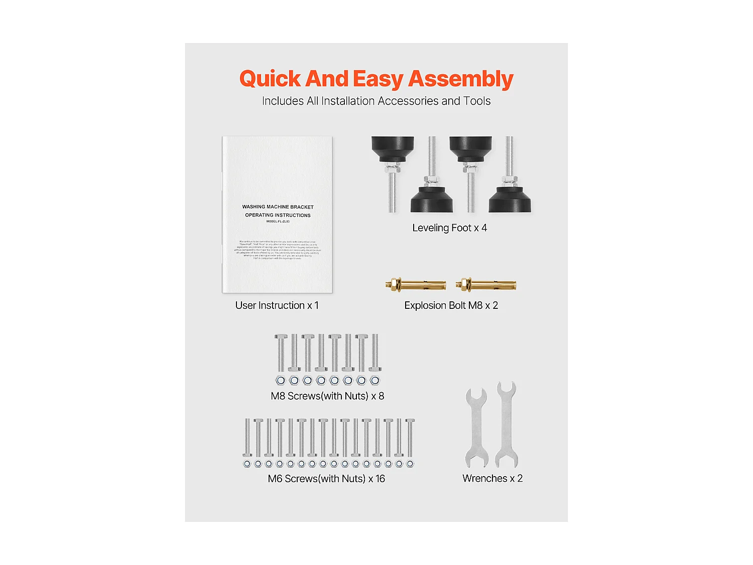 Socle Machine à Laver SucceBuy Support de Machine à Laver 123 x 63,5 cm, 268 kg Double Plateau