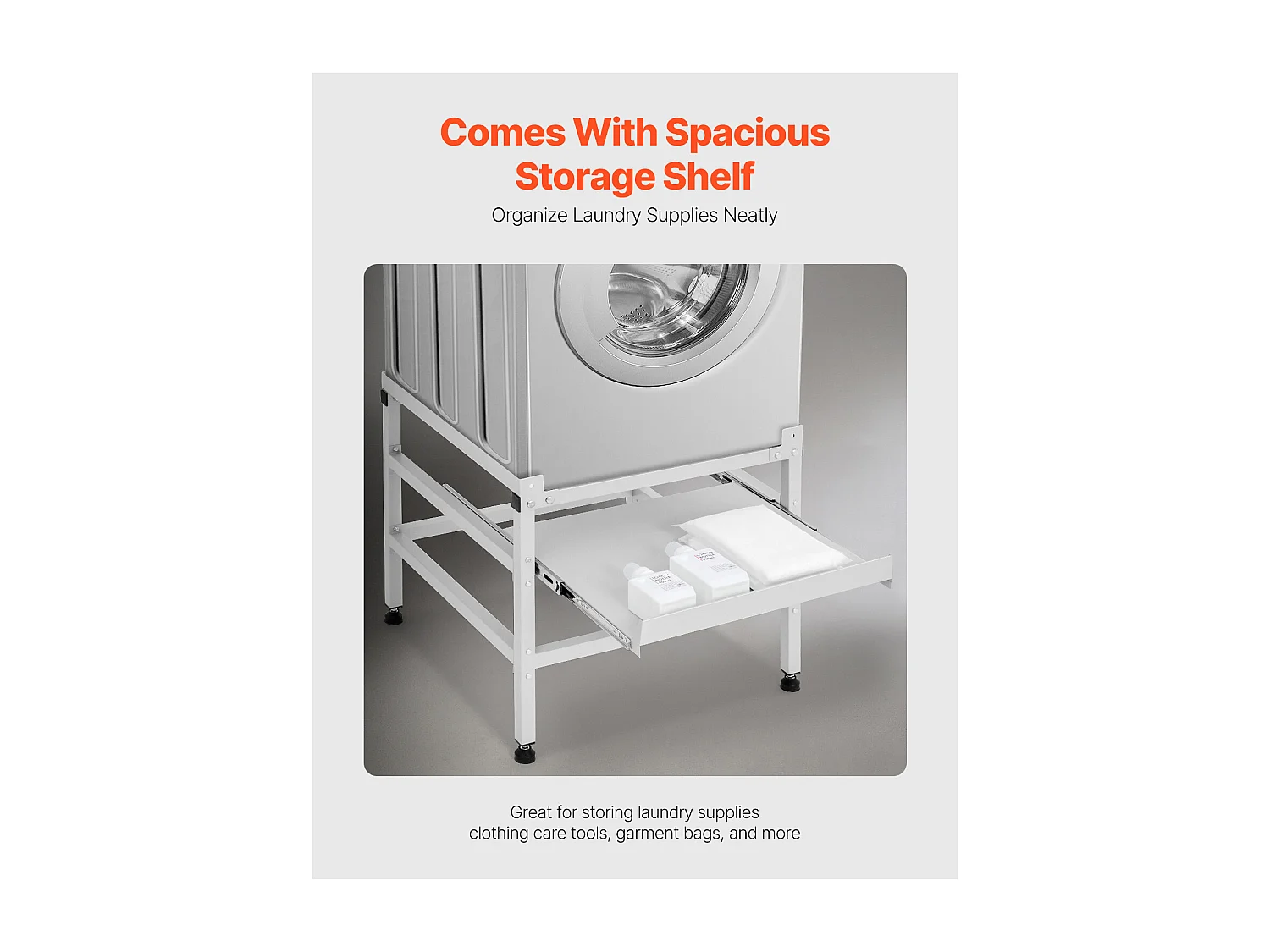 Socle Machine à Laver SucceBuy Support de Machine à Laver 123 x 63,5 cm, 268 kg Double Plateau