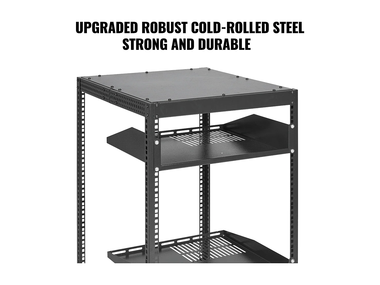 Rack de Serveur SucceBuy 20U 4 - Rack Serveur à Montants, 58cm - 102cm Réglable, Boîtier Réseau