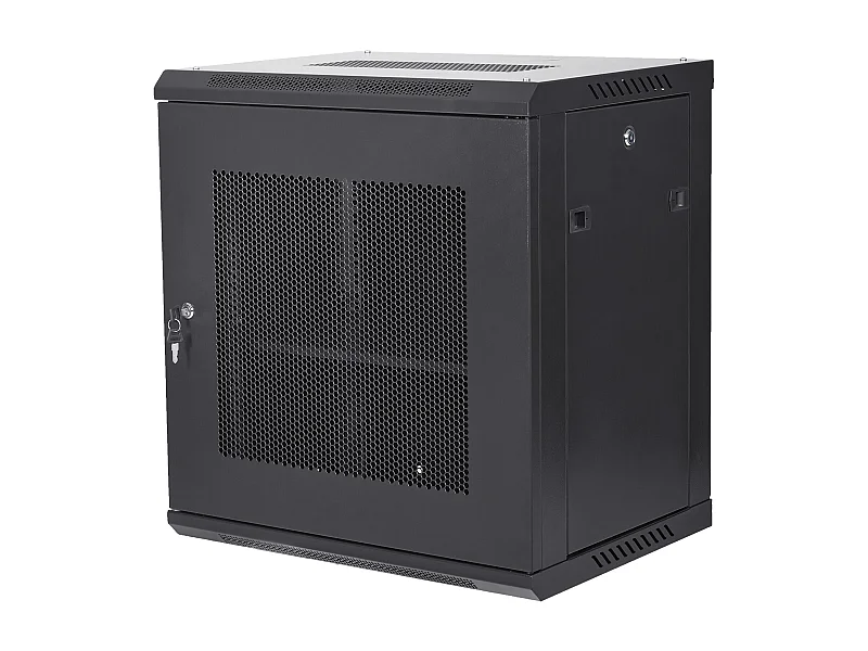 Server-Rack SucceBuy 12U Netzwerkschrankgehäuse für Wandmontage 39cm Tiefe mit Verriegelbarer Tür