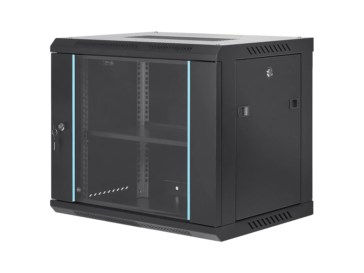 Netzwerk-Server-Schrank SucceBuy zur Wandmontage 9U, 39cm Tiefe, Maximale Belastung 200 Pfund, Verriegelbare Glasfront und Seitenteile
