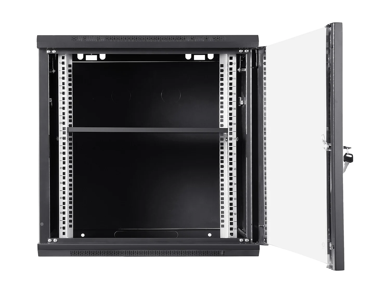 Armoire de Serveur Réseau SucceBuy à Montage Mural 9U, 39cm de Profondeur, Charge Maximale de 200 Livres, Porte en Verre Verrouillable et Panneaux Latéraux