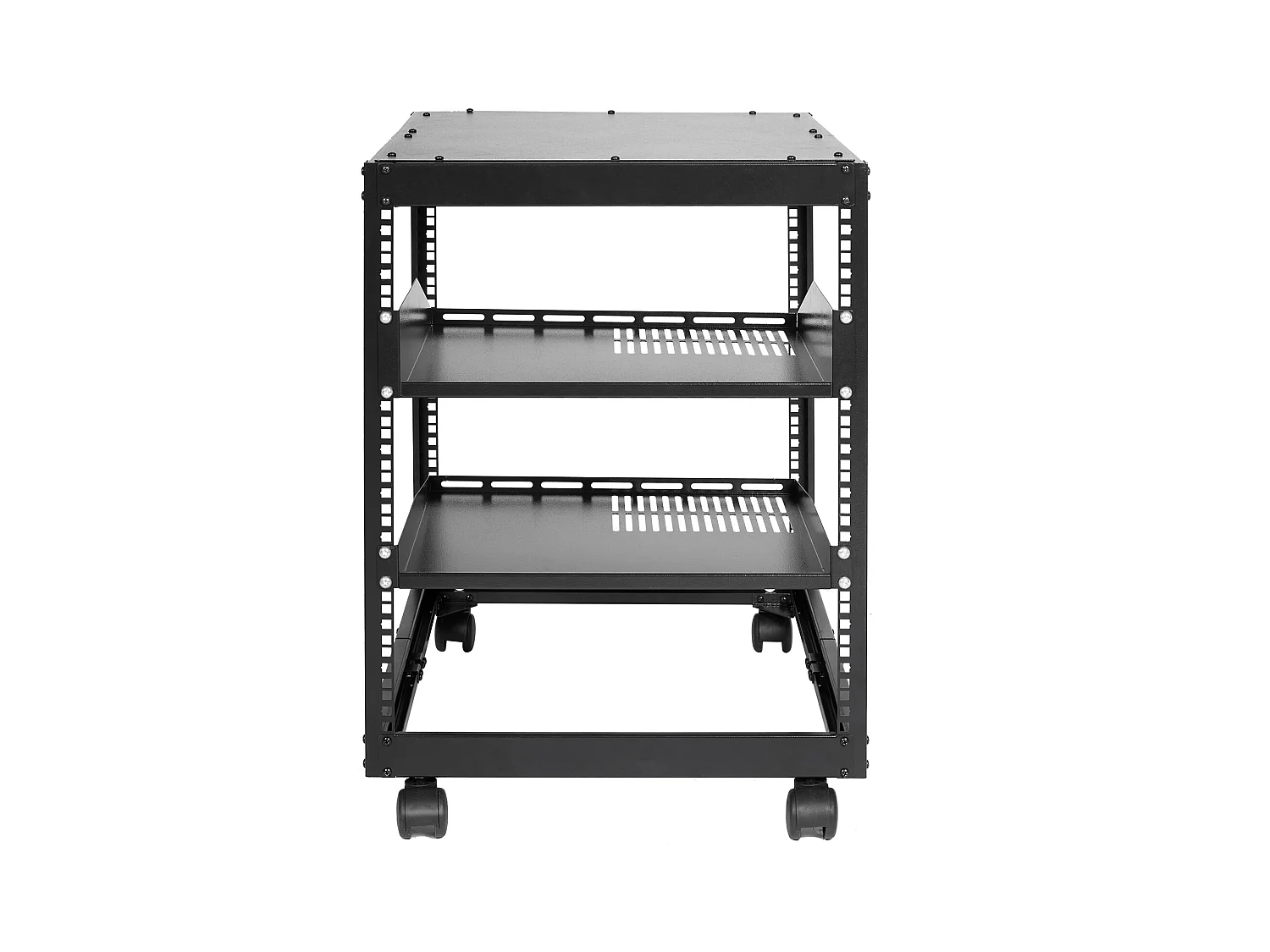 Rack de Serveur SucceBuy 12U 4 - Rack Serveur à Montants, 58cm - 102cm Réglable, Boîtier Réseau