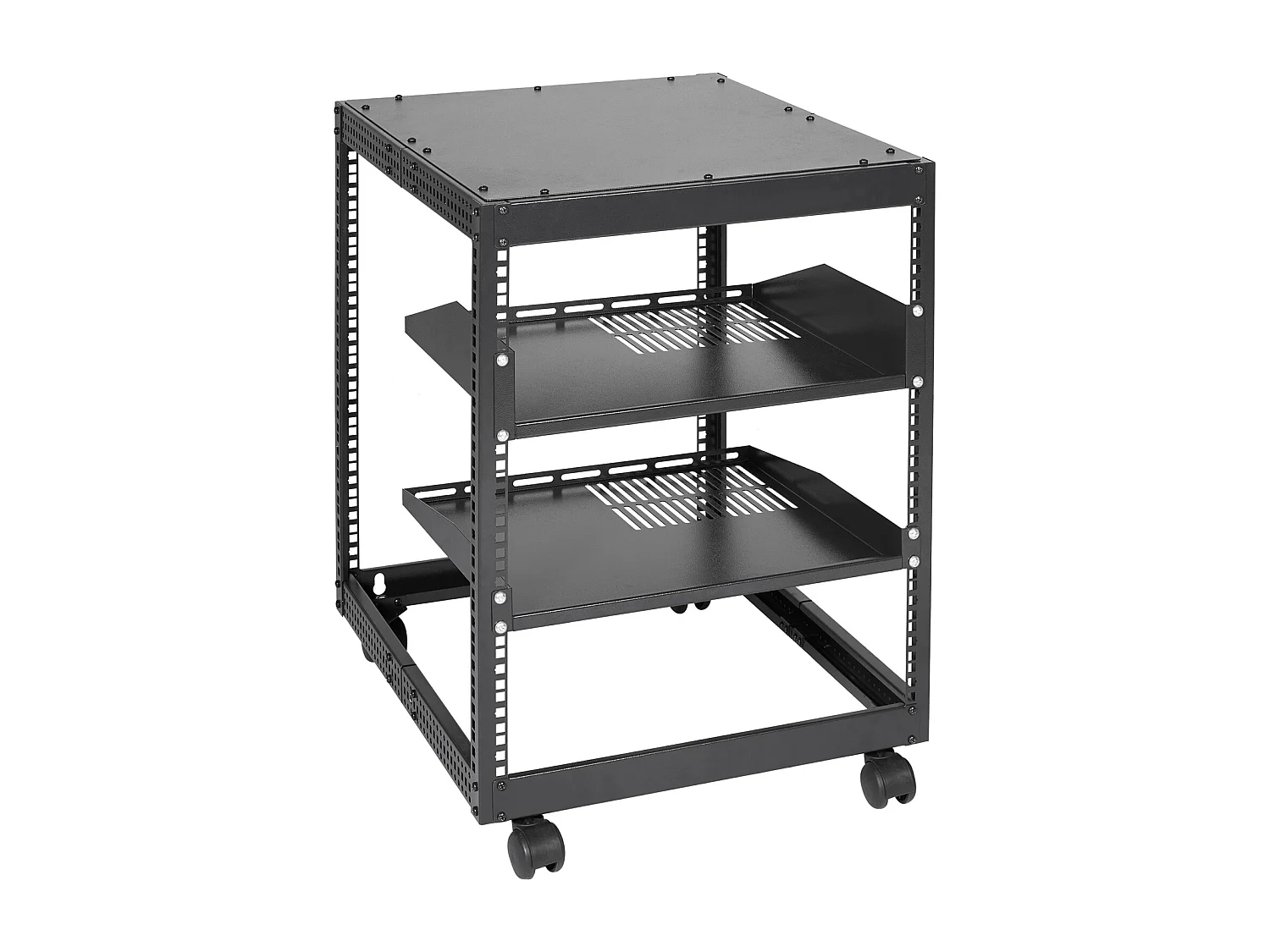 Rack de Serveur SucceBuy 12U 4 - Rack Serveur à Montants, 58cm - 102cm Réglable, Boîtier Réseau