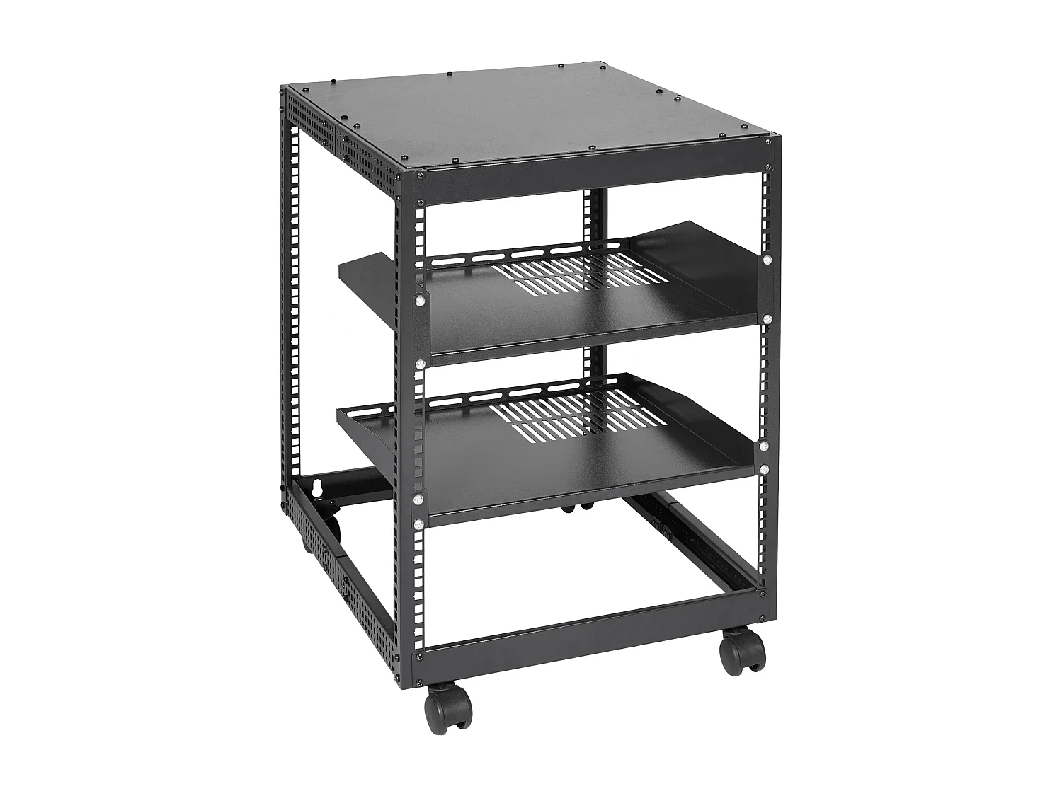 Rack de Serveur SucceBuy 12U 4 - Rack Serveur à Montants, 58cm - 102cm Réglable, Boîtier Réseau