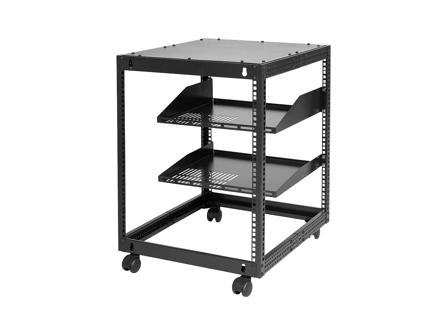 Rack de Serveur SucceBuy 12U 4 - Rack Serveur à Montants, 58cm - 102cm Réglable, Boîtier Réseau