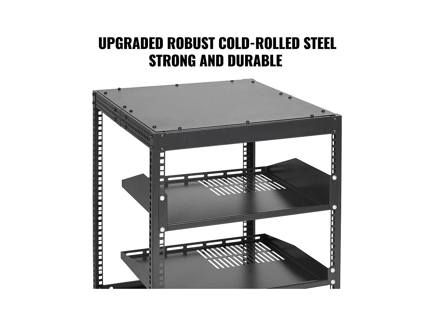 Rack de Serveur SucceBuy 12U 4 - Rack Serveur à Montants, 58cm - 102cm Réglable, Boîtier Réseau