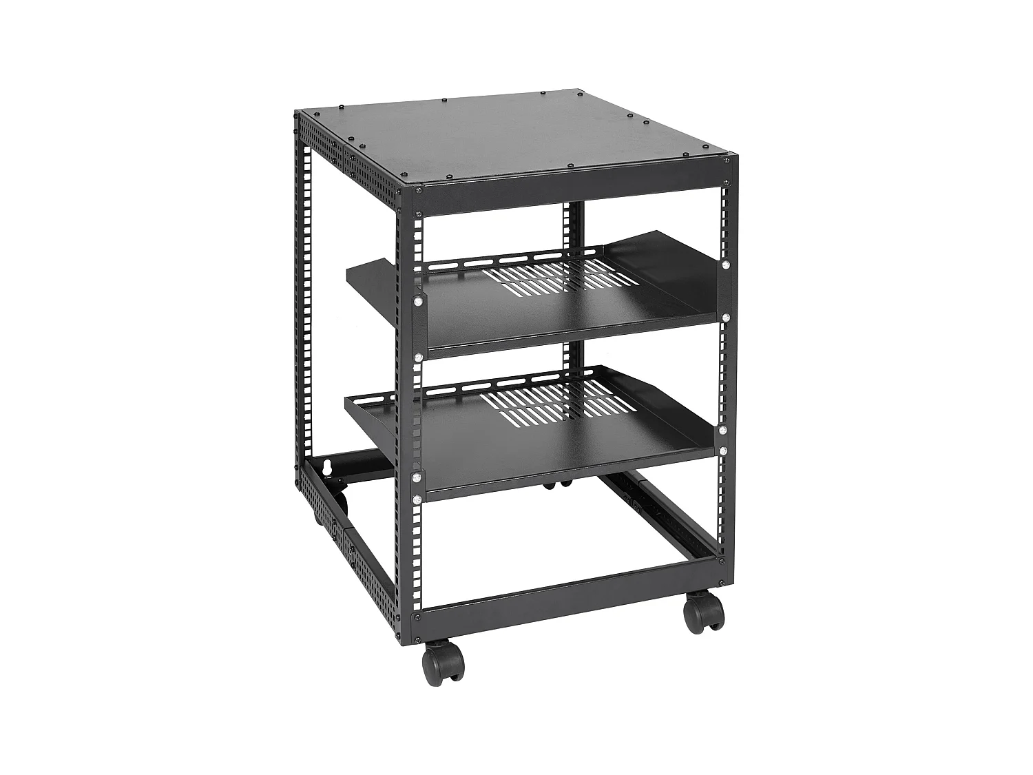 Rack de Serveur SucceBuy 12U 4 - Rack Serveur à Montants, 58cm - 102cm Réglable, Boîtier Réseau