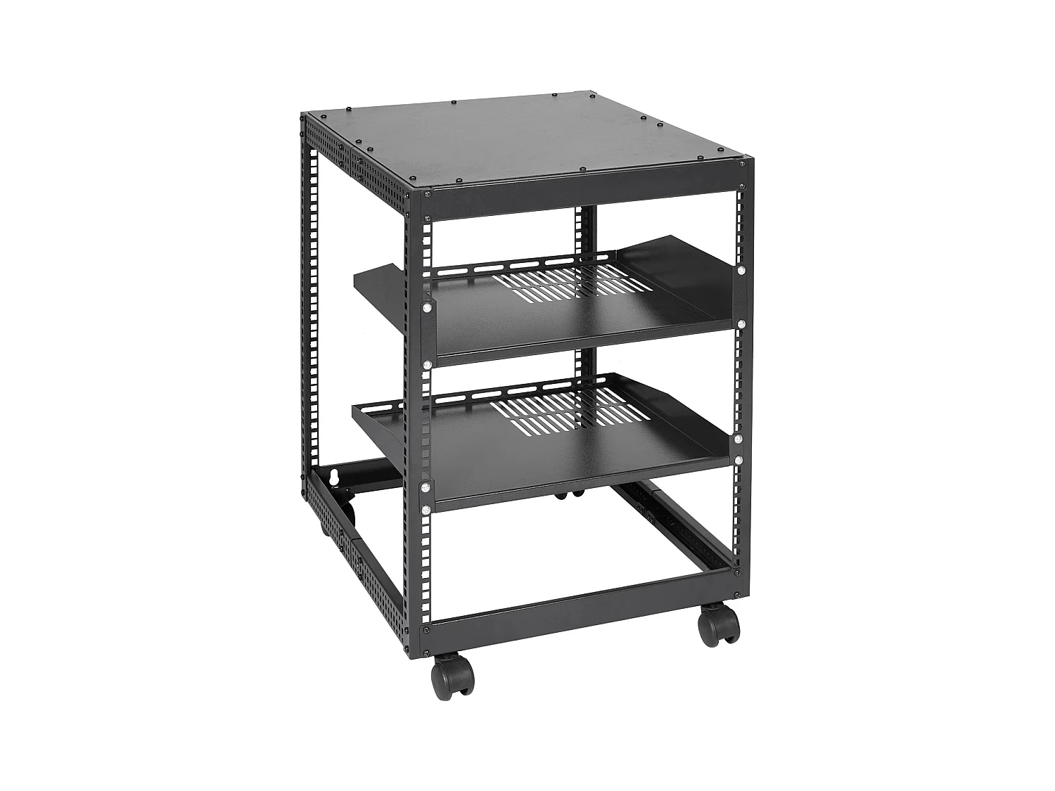 Rack de Serveur SucceBuy 12U 4 - Rack Serveur à Montants, 58cm - 102cm Réglable, Boîtier Réseau