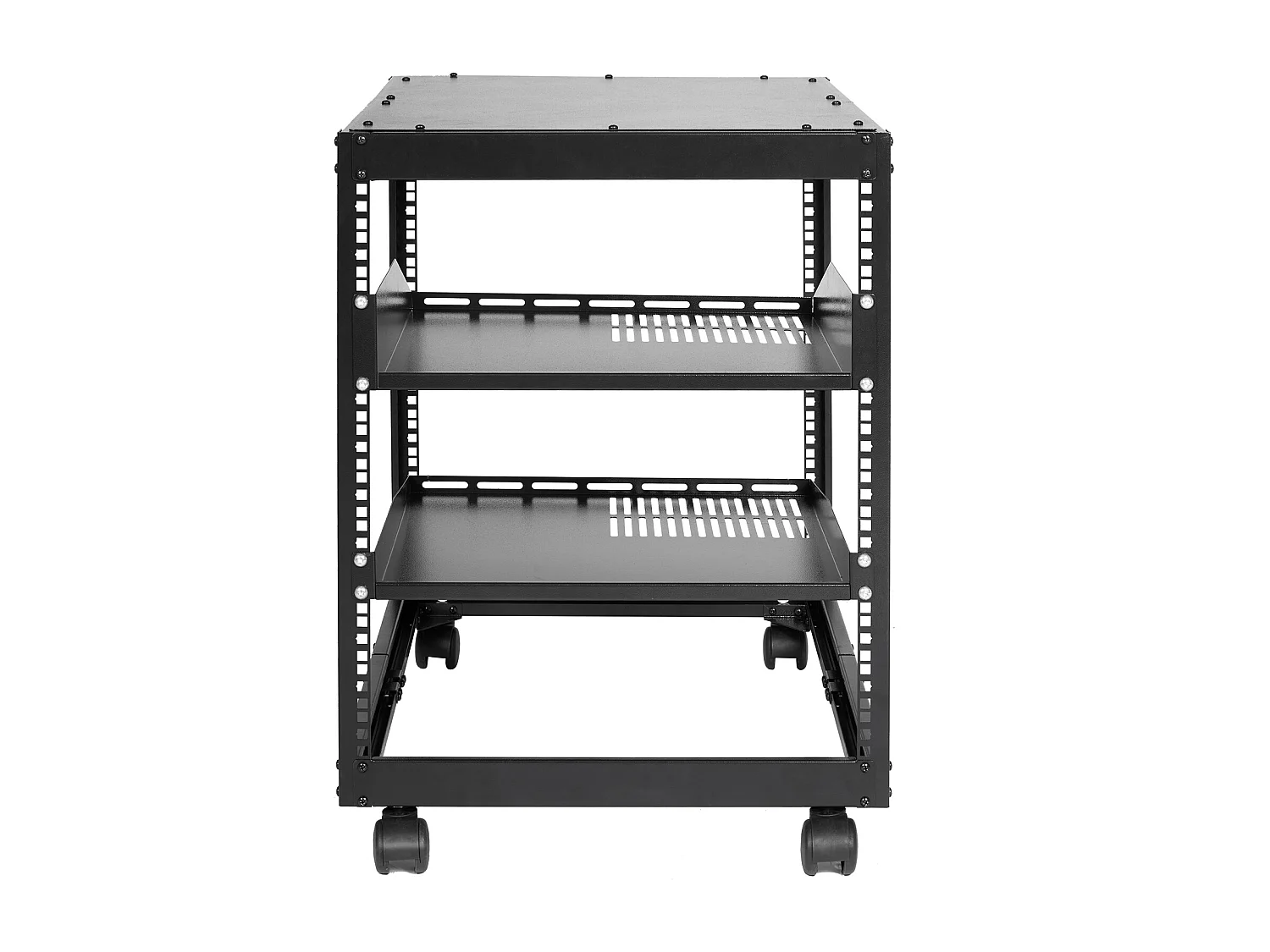 Rack de Serveur SucceBuy 12U 4 - Rack Serveur à Montants, 58cm - 102cm Réglable, Boîtier Réseau