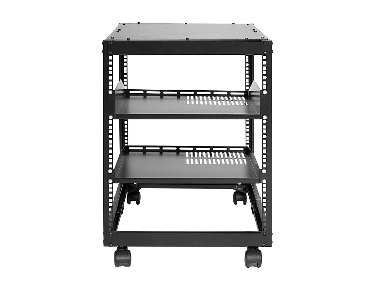 Server-Rack SucceBuy 12U 4 - Stijlenserver-Rack, 58cm - 102cm Verstelbaar, Netwerkbehuizing