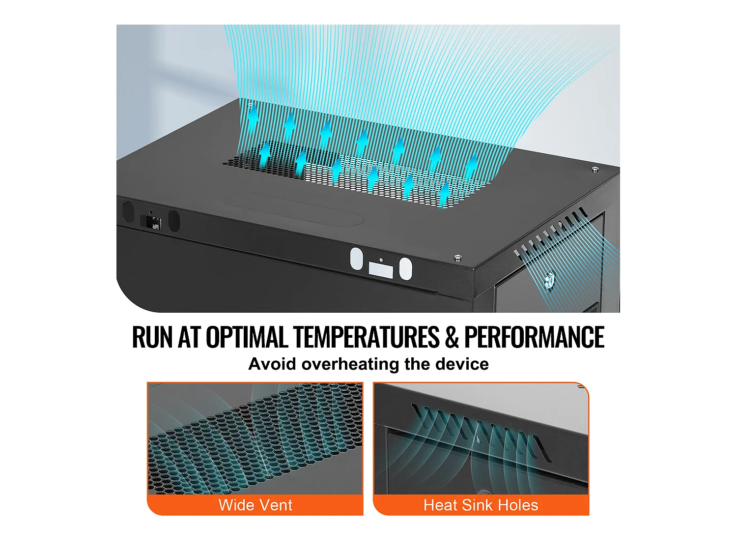 Rack de Serveur SucceBuy 15U Rack de Serveur Réseau à Montage Mural, Porte en Verre de 46cm, Boîtier d'Armoire, Verrouillable, Noir