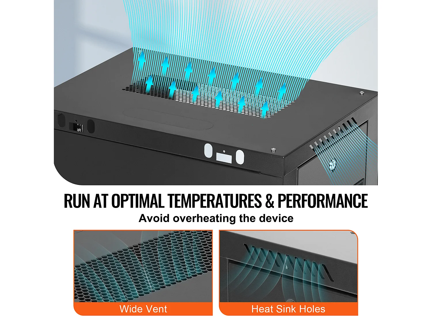 Rack de Serveur SucceBuy 15U Rack de Serveur Réseau à Montage Mural, Porte en Verre de 46cm, Boîtier d'Armoire, Verrouillable, Noir
