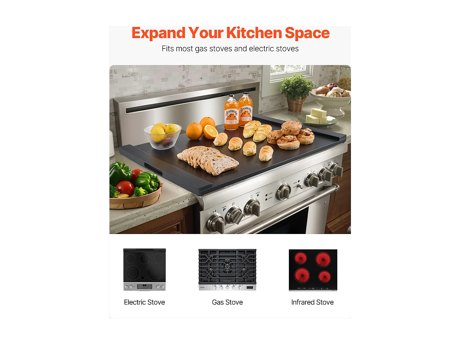 Plaque de Protection SucceBuy Housse de Protection pour Cuisinière à Gaz avec Planche 762 x 560 mm