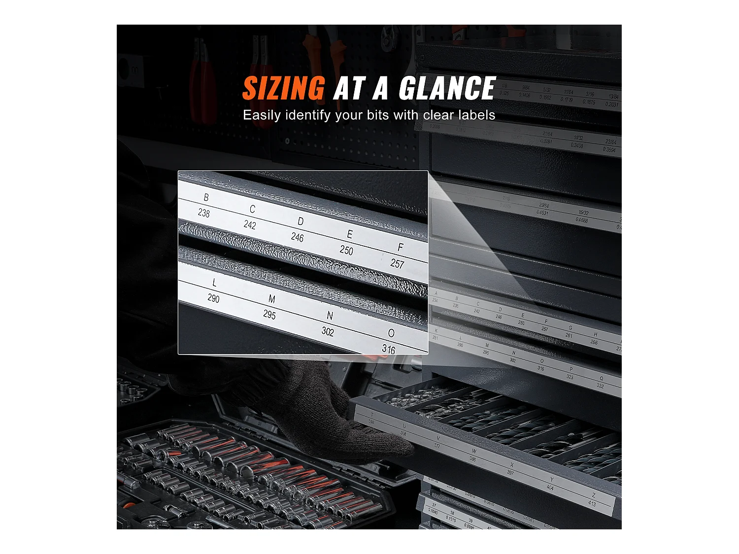 Organisateur de Distributeur SucceBuy de Forets, Armoire 3 Pièces, Trois Tiroirs et Cinq Tiroirs pour Calibre de Fil #1 à #60, Rangement Empliable