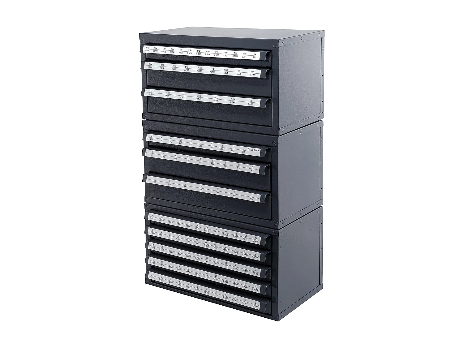 Organizzatore Distributore SucceBuy di Punte, Armadio 3 Pezzi, Tre Cassetti e Cinque Cassetti per Calibro Filo #1 a #60, Archivazione Impilable