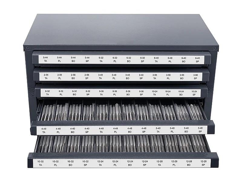 Armario de Almacenamiento SucceBuy para Organizador de Grifos, Cinco Cajones, #2-56-#12-28, Almacenamiento Apilable de 60 Compartimentos con Etiquetas