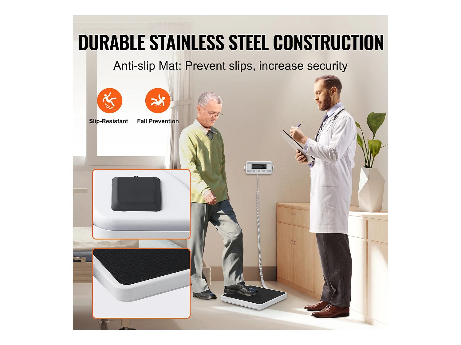 Medisch Weegschaal, SucceBuy Professionele Weegschaal 250 kg - Groot Antislip Platform, Digitaal Display, Klinisch Gebruik