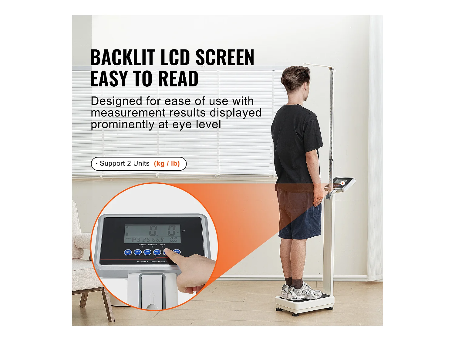 Medische Weegschaal, SucceBuy Professionele Digitale Medische Weegschaal - Gewichts- en Hoortemeting - Capaciteit 227 kg - Voor Medisch Gebruik