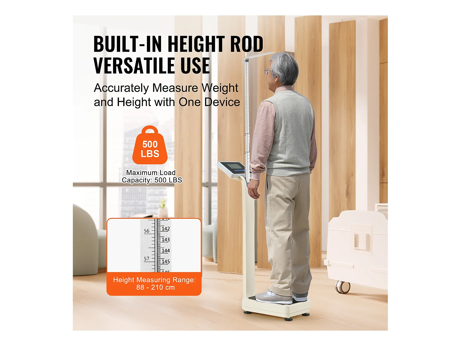 Medische Weegschaal, SucceBuy Professionele Digitale Medische Weegschaal - Gewichts- en Hoortemeting - Capaciteit 227 kg - Voor Medisch Gebruik
