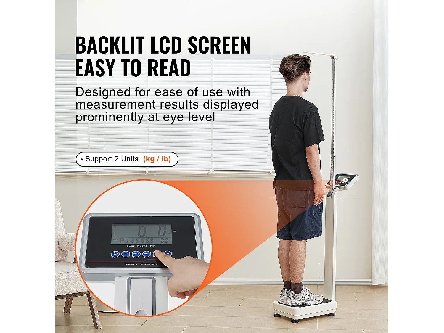 Medische Weegschaal, SucceBuy Professionele Digitale Medische Weegschaal - Gewichts- en Hoortemeting - Capaciteit 227 kg - Voor Medisch Gebruik