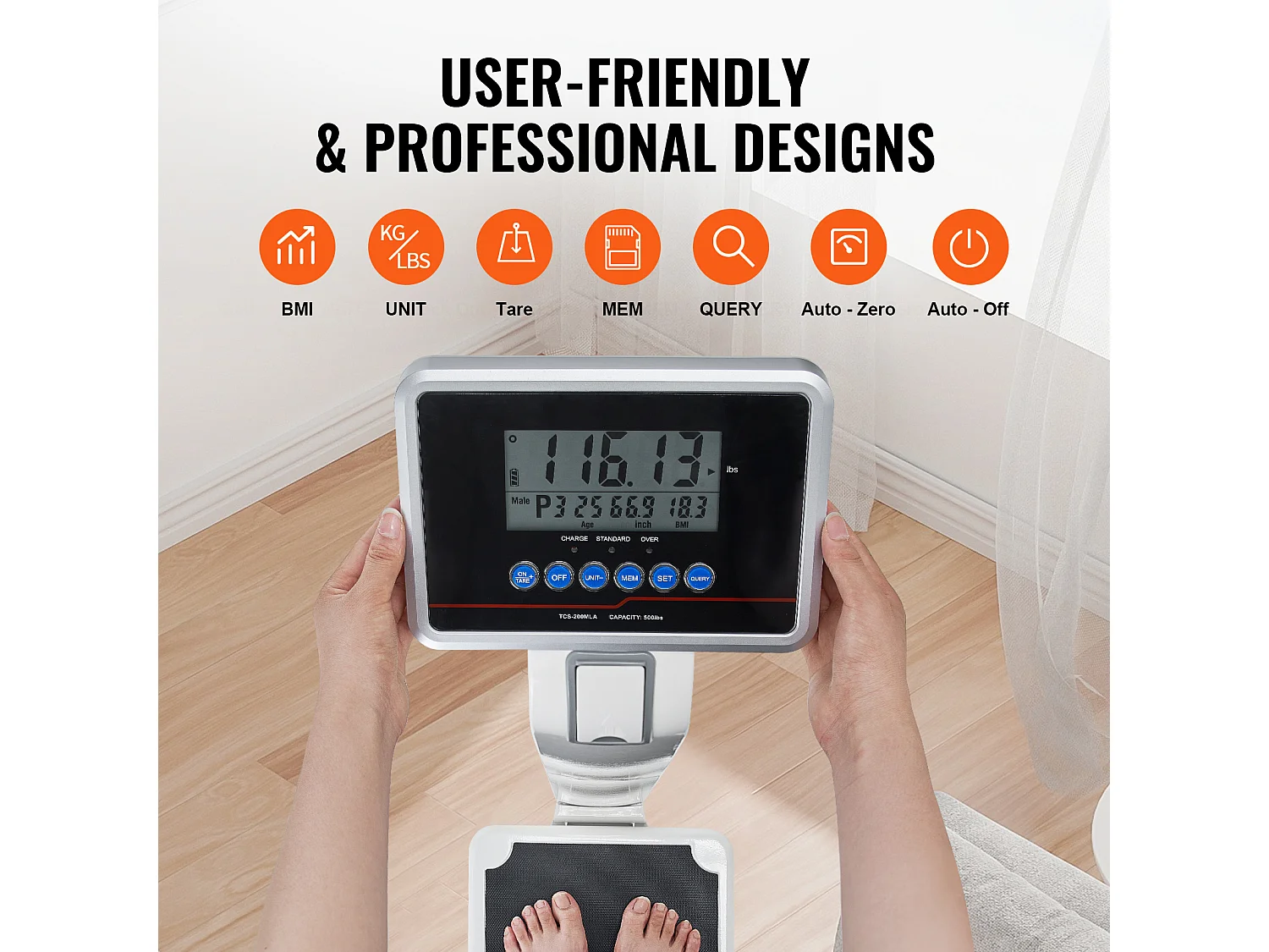 Medische Weegschaal, SucceBuy Professionele Digitale Medische Weegschaal - Gewichts- en Hoortemeting - Capaciteit 227 kg - Voor Medisch Gebruik