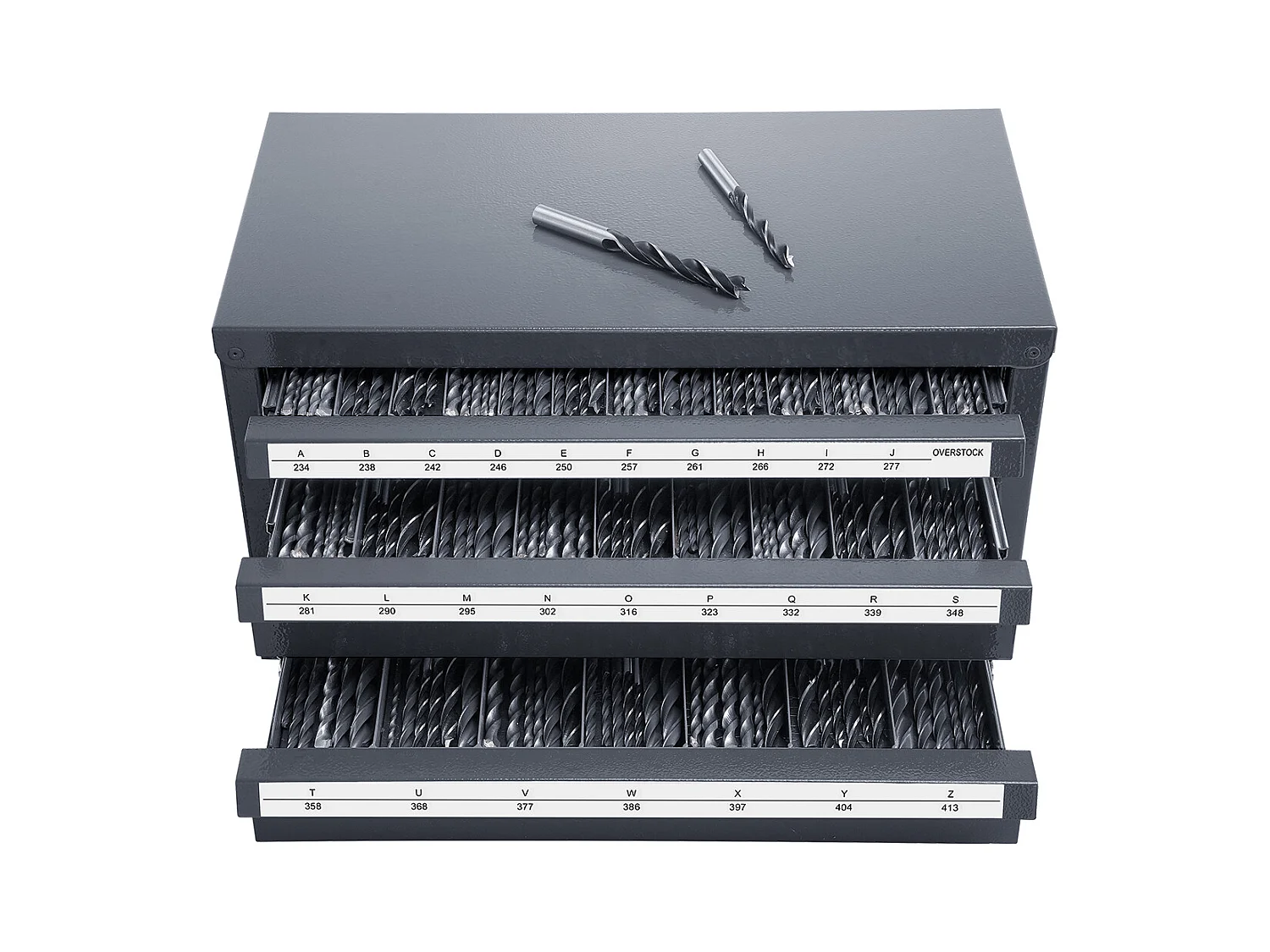 Armário Distribuidor de Brocas SucceBuy, Organizador de Três Gavetas de A a Z, Etiquetas de Aço, Solução de Armazenamento Empilhável para Brocas