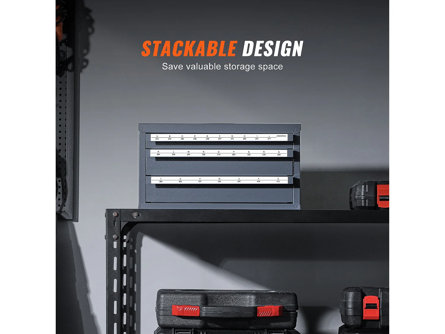 Armoire Distributrice de Forets SucceBuy, Organiseur à Trois Tiroirs pour A à Z, Étiquettes en Acier, Solution de Rangement Empliable pour Forets